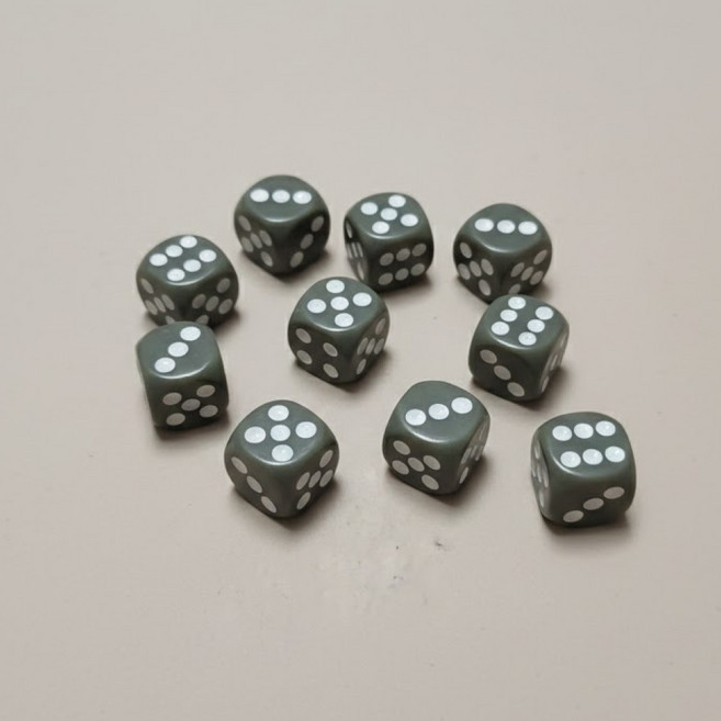 14mm 보드게임 주사위 10p 다이스 컬러 라스베가스 추가 스가라다 색깔 미니 자작게임 카페게임, 10개, 9. 그레이