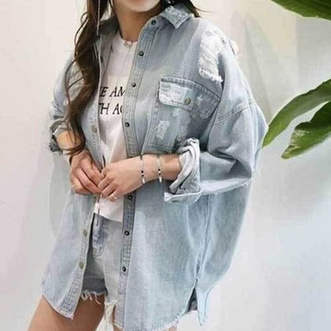 레이디매직 여성 청자켓 빅사이즈 청남방 XY-057A