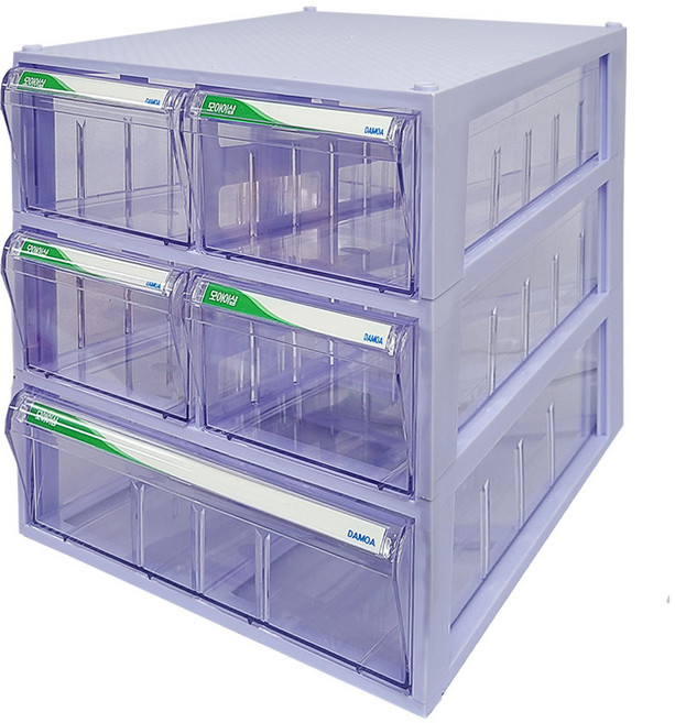 [국내생산 완제품] 투명수납함 특대형 707 사무용품 책상 다꾸 서랍식 조립식 정리함 부품상자 멀티박스, 1개, 바이올렛