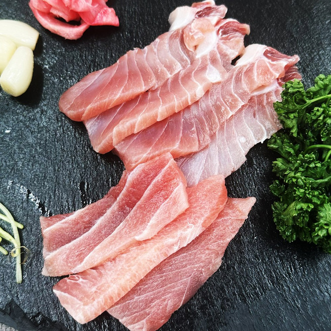 냉동 참치회 눈다랑어 뱃살 슬라이스, 15개, 120g