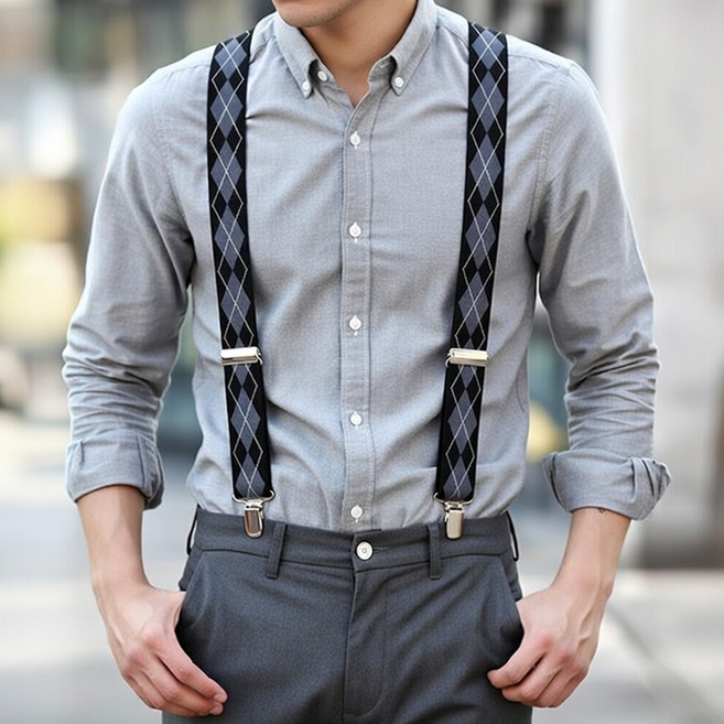 남성용 세련되고 고급스러운 스트랩 멜빵 서스펜더