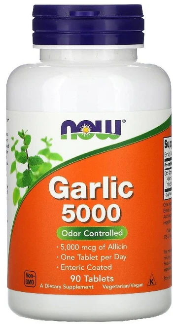 나우푸드 Now 갈릭 마늘 5000 Garlic 알리신 비건 90정, Now Foods 90타블렛 - 쿠팡