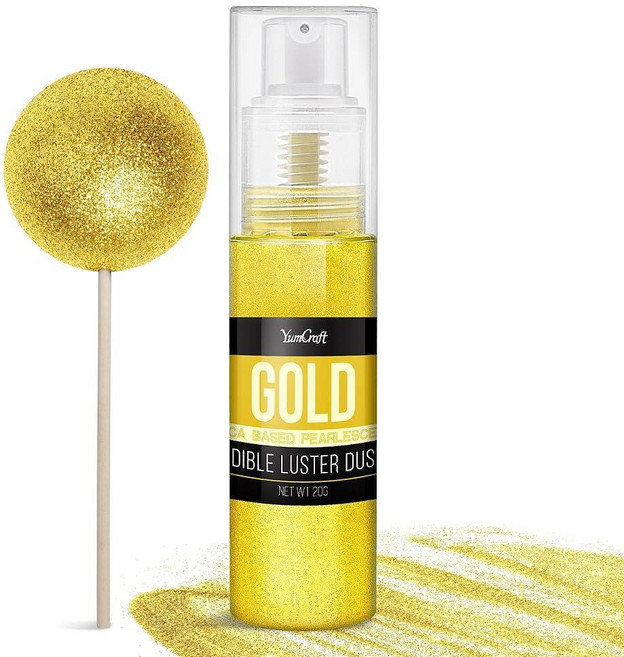 YumCraft 베이킹용 식용 글리터 스프레이 골드