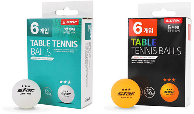 스타 3성 탁구공 6개입 화이트 오렌지, 1개