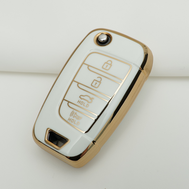 현대 투싼IX 엑센트 아반떼 호환 스마트 차 키케이스 키홀더 TPU 키커버 리모컨, TA61(4버튼), 화이트