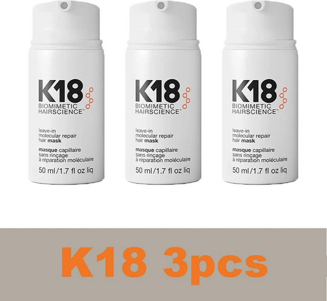 K18 리브인 분자 헤어 마스크 생물학적 수리 건조 화학적 손상 모발 4분 빠른, 3개