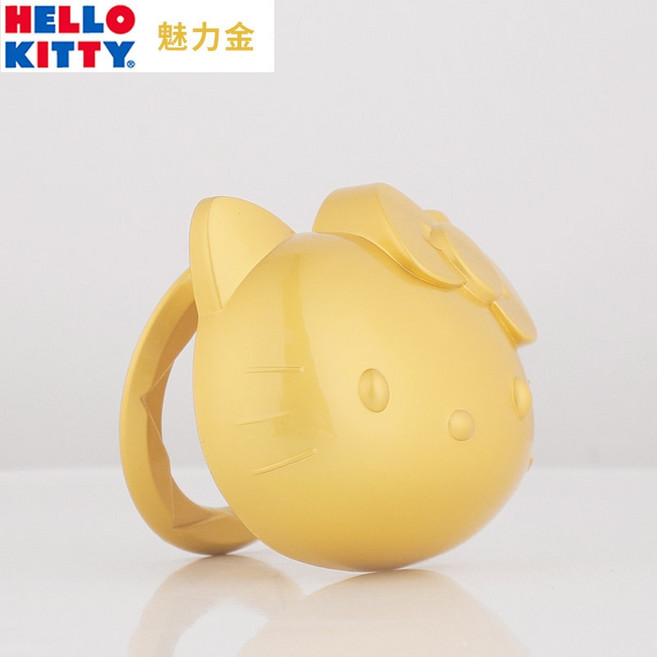 헬로키티 차량용 시동 버튼 보호 커버 차꾸미기, 키티 고양이 골드