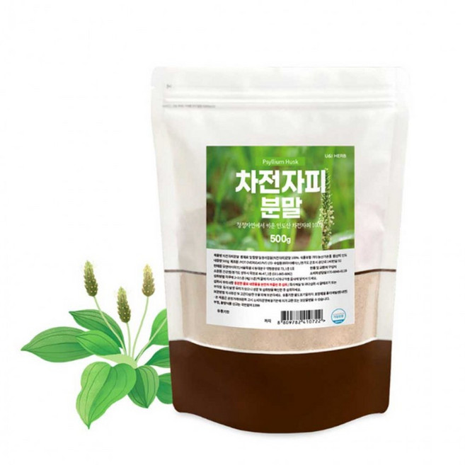 건강앤 차전자피분말 질경이껍질 풍부한 식이섬유, 2개, 500g