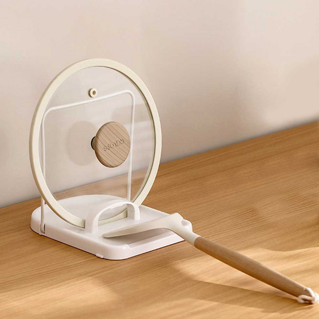 진진몰 ABS재질 다용도 조리도구 거치대 냄비 뚜껑 국자 받침대, 1개, 화이트