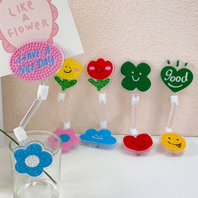 (TD) 보석십자수 집게 메모꽂이 -1인세트, 1개, 단품