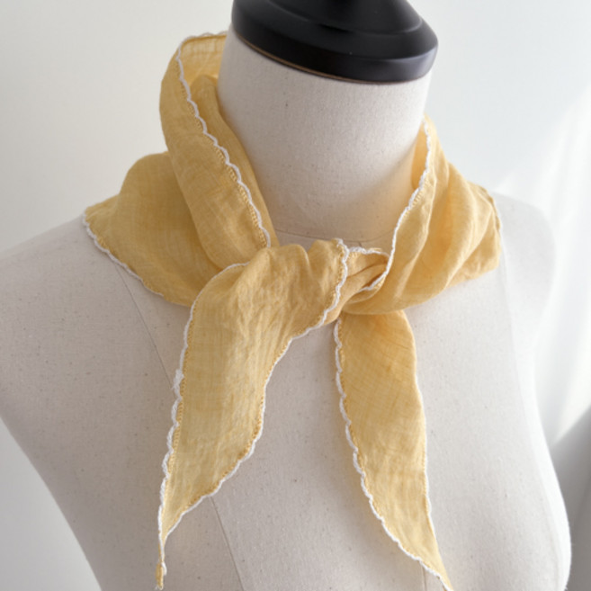 100수 면스카프 목손수건 여성스카프 여름 여자 레이스 목스카프 자수 봄 가을 간절기 미니 삼각 작은 짧은 쁘띠 국내산