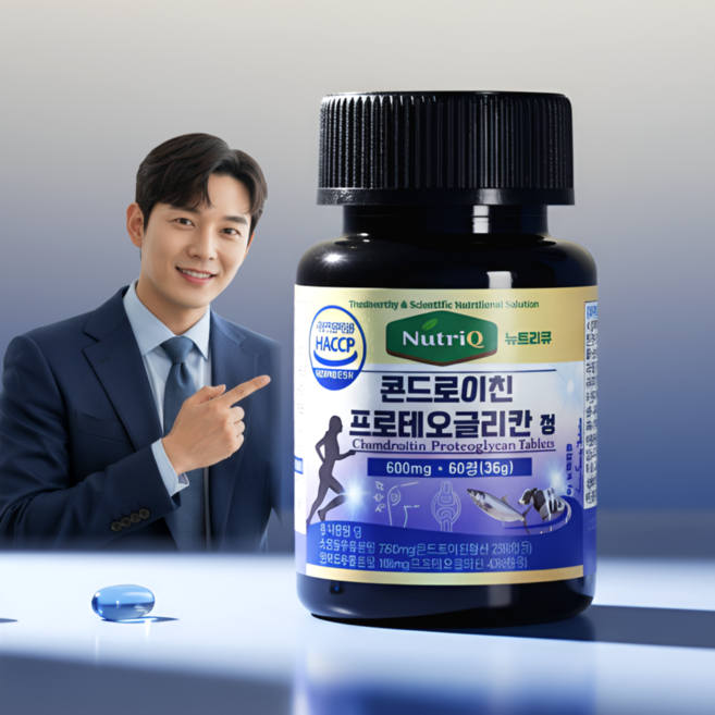 뉴트리큐 콘드로이친 프로테오글리칸 소연골 연어코연골 보스웰리아 관절영양제, 1개, 60정