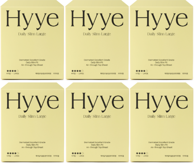 혜 데일리 슬림 생리대 대형 14P 3팩+3팩 (84P), 14개입, 6박스