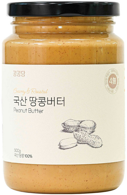 콩콩당 국산 땅콩버터(무첨가 땅콩 100%), 500g, 1개
