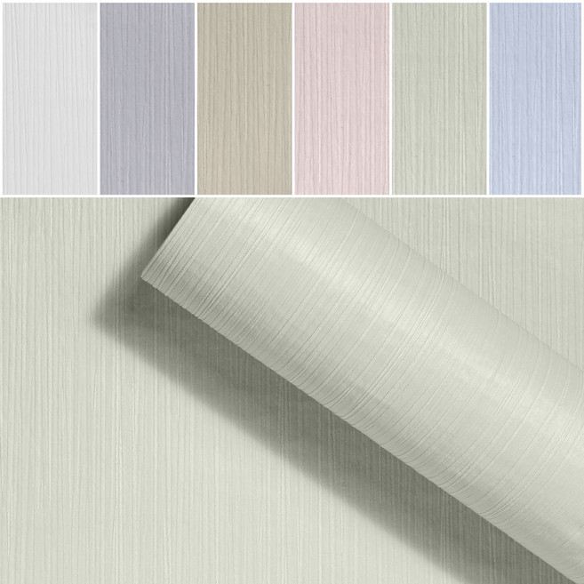 쿠셔니 붙이는 실크 단열 벽지 폭70cm / 접착식 스티커 곰방이방지 셀프 인테리어 도배, 그린티(줄무늬)