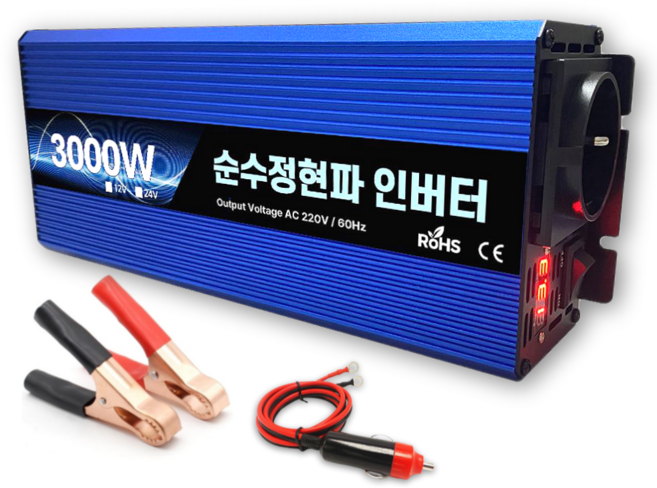 위너스 순수정현파 인버터 60Hz 차량용 220V 고출력 전압12V 용량3000W, 1개