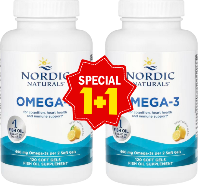 노르딕내추럴스 오메가3 690mg 120정 레몬 지방산 피쉬오일 DHA EAP 2개