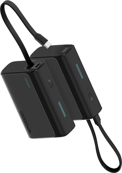 CUKTECH 酷態科 CP133L 自帶線行動電源 33W 10000mAh 1A1C接口 BSMI認證 LPB100, 星雲灰(深灰底搭黑),7天, 1個