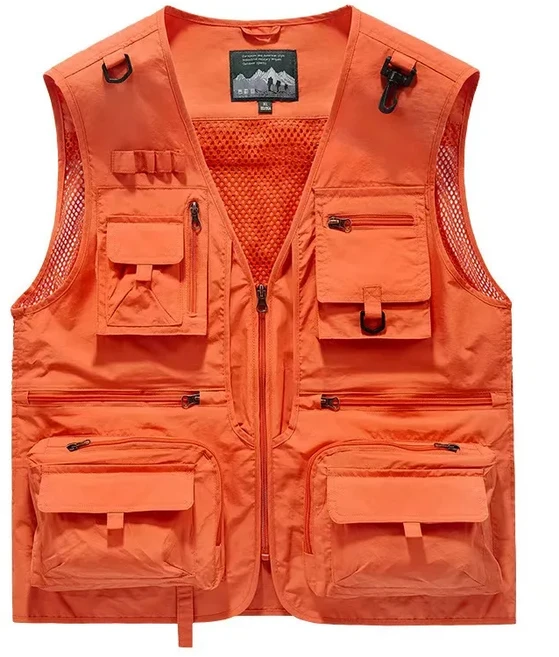 웨이트중량조끼여름 남성 캐주얼 조끼 단색 멀티 포켓 메쉬 패치워크 통기성 민소매 캠핑 낚시 사진 촬영, 04 XXL, 04 Picture color
