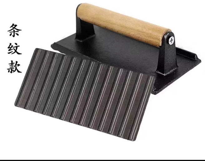 누름팬 토스트팬 요리 에그팬 업소용 계란 누름판 와플기 직사각형 줄무늬 20x10.5cm