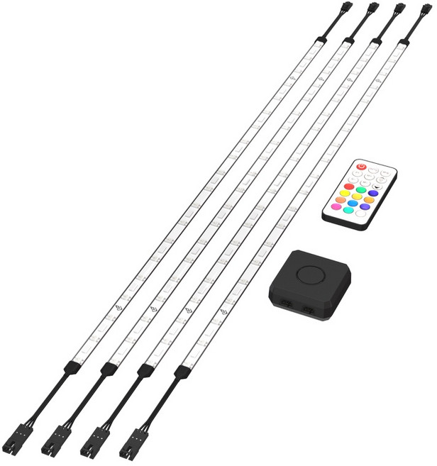 DEZCTOP Bifrost 120 模組化多媒體電腦桌, RGB燈光套件,黑色