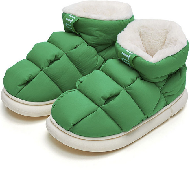 유튠 단색 방수 논슬립 보온 남녀공용 패딩 털실내화