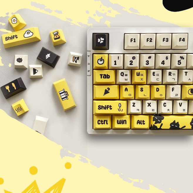 [청이스토어] VELOKEY 베로커 PBT 열승화 키캡 AULA F87/F99/F108/F104 MCHOSE ACE68 호환가능 한글측각 키캡 기계식 키보드 키캡, 98키, C.유랑지구