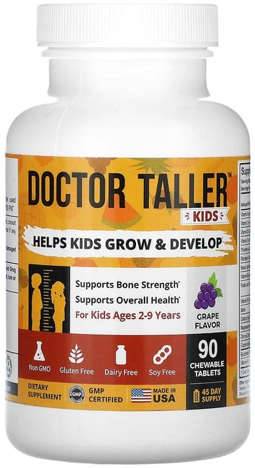 누베스트 Doctor Taller 만 2~9세 어린이 포도 맛 츄어블 90정 NBS-01620, 1개 - 쿠팡