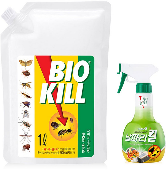 비오킬 날파리킬 살충제 370ml + 파우치 1L 세트, 1세트