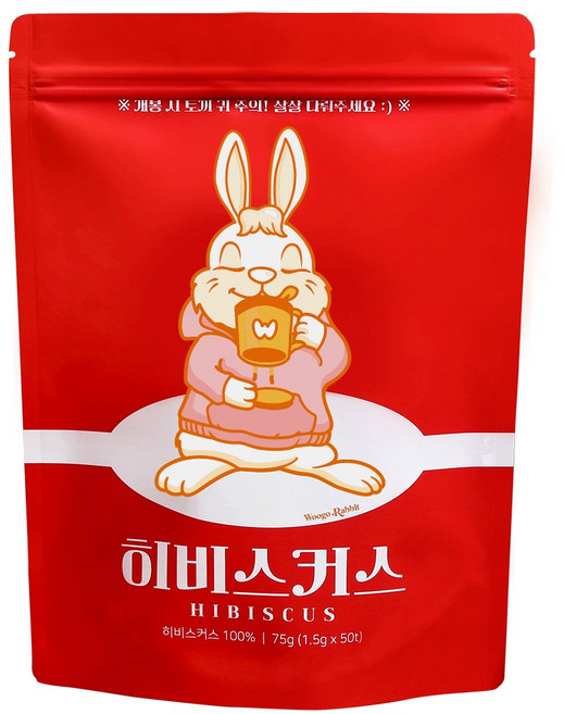 우고래빗 히비스커스 허브차 50티백(1.5g), 50개입, 1개, 1.5g