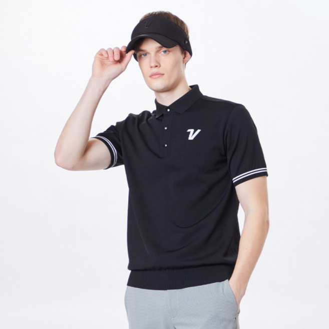 볼빅 10%다운로드쿠폰 남성 골프 에센셜 반팔 카라 스웨터 VMKTO391_BK
