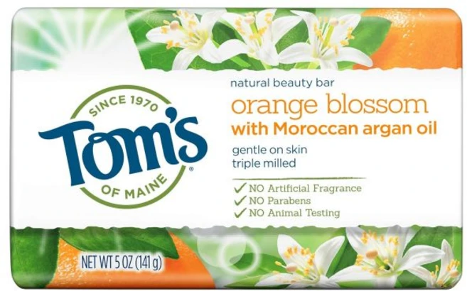 톰스 오브 메인 내추럴 뷰티 바 비누 오렌지 블로섬과 모로코 아르 오일 함유 5온스, 141g, 1 - 쿠팡