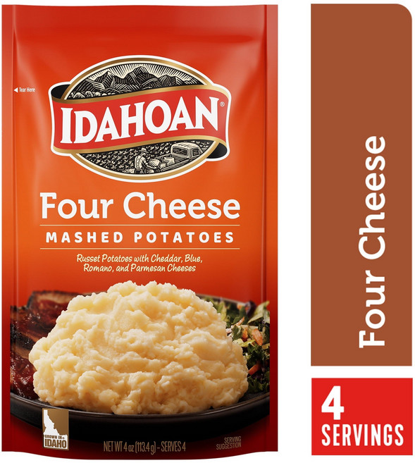 Idahoan 아이다혼 네가지 치즈 포 치즈 매쉬 포테이토 체다 블루 로메노 파마산, 2개, 113.4g