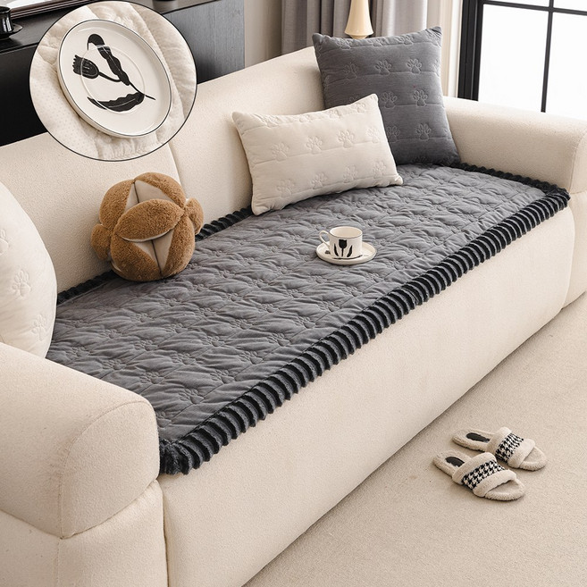 플레르비 사계절 미끄럼방지 누빔 면 소파패드