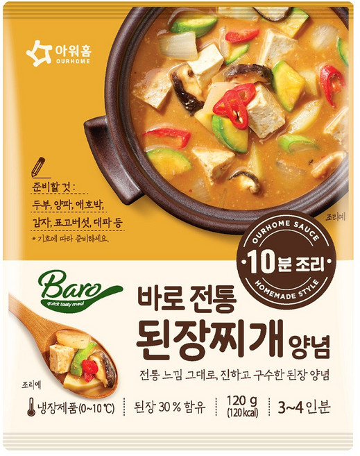 [아워홈]전통 된장찌개 양념 120g, 1개