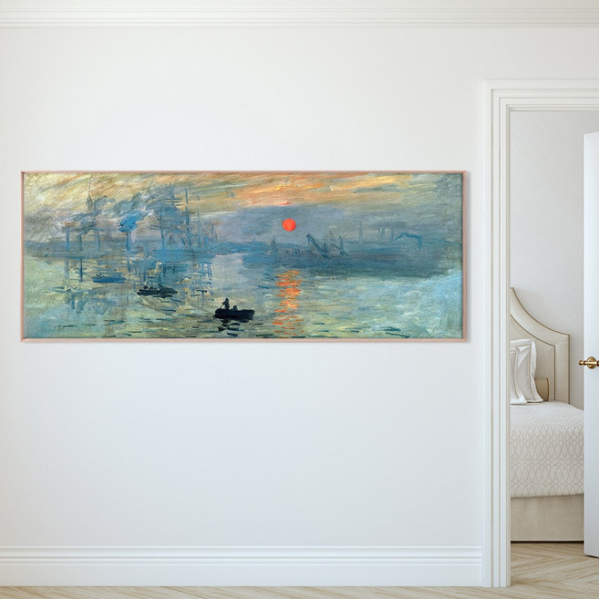 거실인테리어 명화 모네그림 와이드형 대형액자 캔버스액자 클로드모네 9종, 05.인상 일출