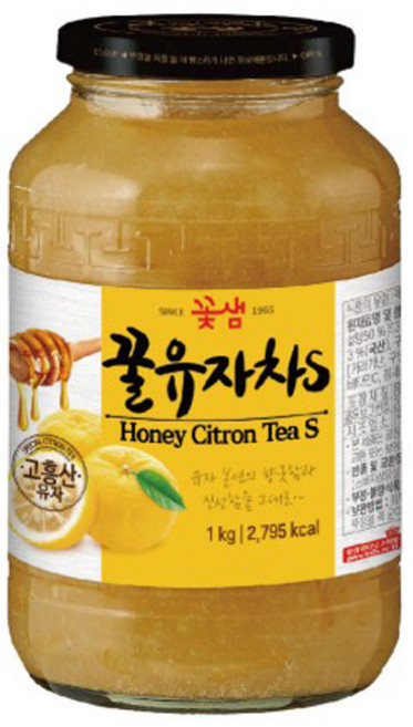 꽃샘 꿀유자차S (액상차 과일청 홈카페), 1개, 1kg