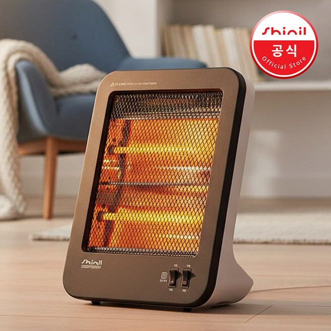 신일 전기히터 가정용 난로 미니 소형 사무실 발난로 온열기, 블랙 (SEH-B200YW)