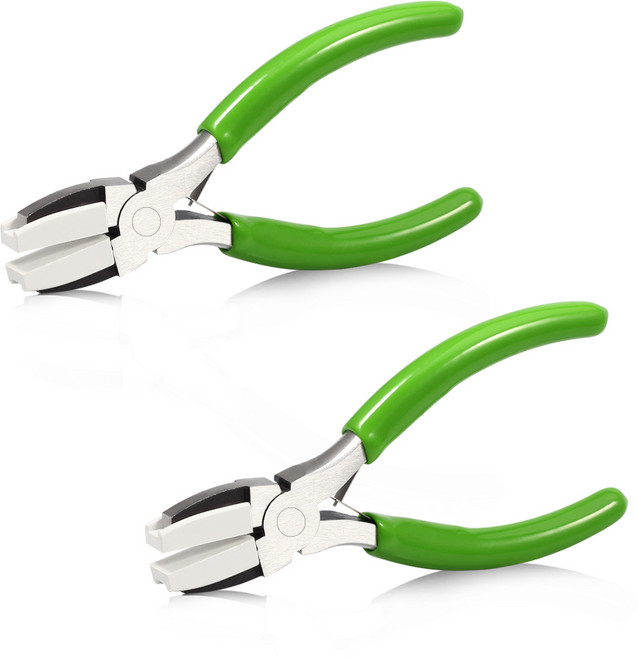 SPEEDWOX 5인치 플랫 노즈 플라이어 2P 나일론 턱 세트 소프트 턱 플라이어 체인 메이킹 와이어 래핑 쥬얼리 공구 세트, 2개