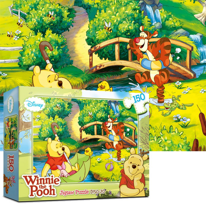 퍼즐샵 150P 퍼즐 모음선택 디즈니 캐릭터 미니언즈 토이 미키 액자 학교 DIY, 6 20 곰돌이 푸우, 1개