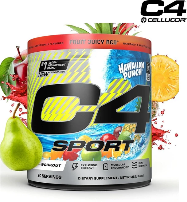[Cellucor C4] C4 부스터 카노신 베타알라닌 카페인 함유 제로슈가 하와이안펀치맛 244g Cellucor C4 Sport Pre Workout Powder, 1개 - 쿠팡