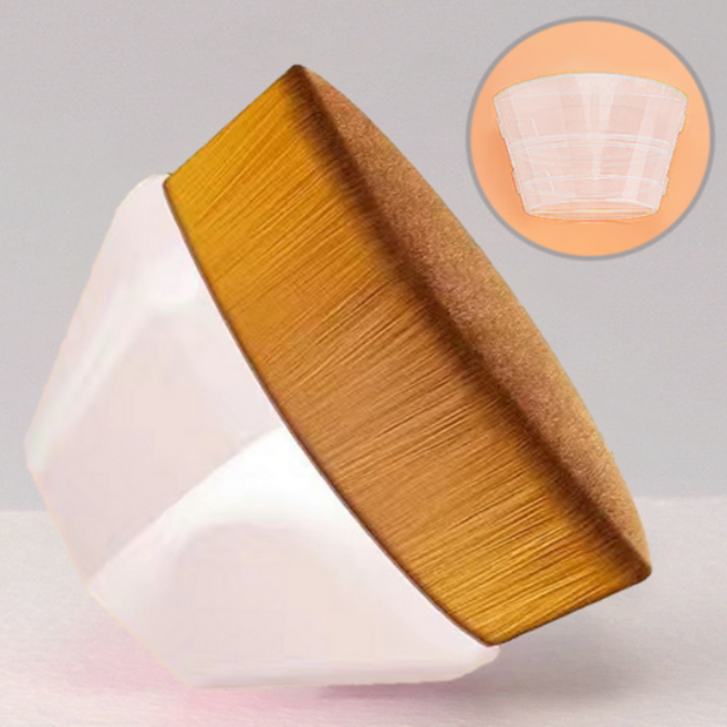 디엔오 메이크업브러쉬 파운데이션 화장붓, 1개, 핑크 브라운