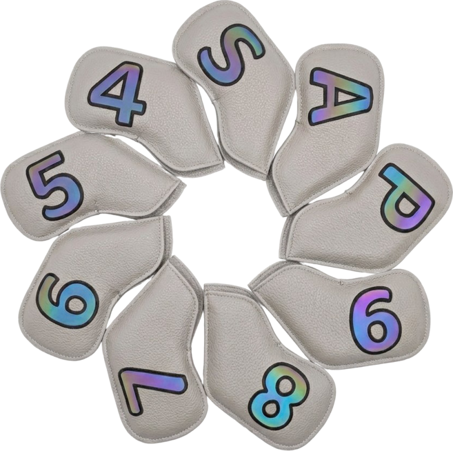 캐디샵 남자 여성 아이언커버 세트, 1세트, 그레이