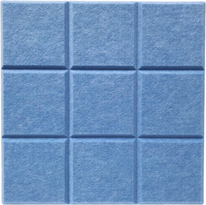 毛氈板 方格留言板 照片牆 背景貼 毛氈隔音棉, 天藍色【30*30公分】,美纹纸+魔术贴, 1個