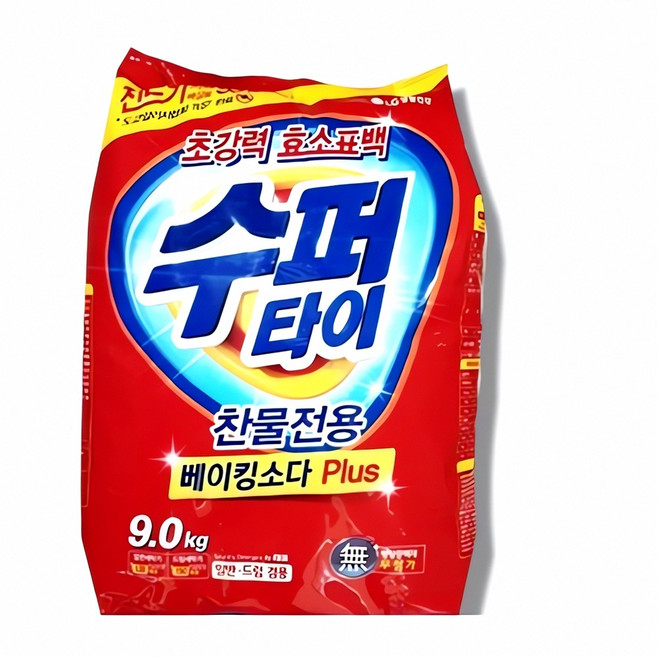 수퍼타이 세탁세제 리필 9kg 세탁 용품 약제 소재 세척 제품 청소 빨래 홀더 세탁기, 1