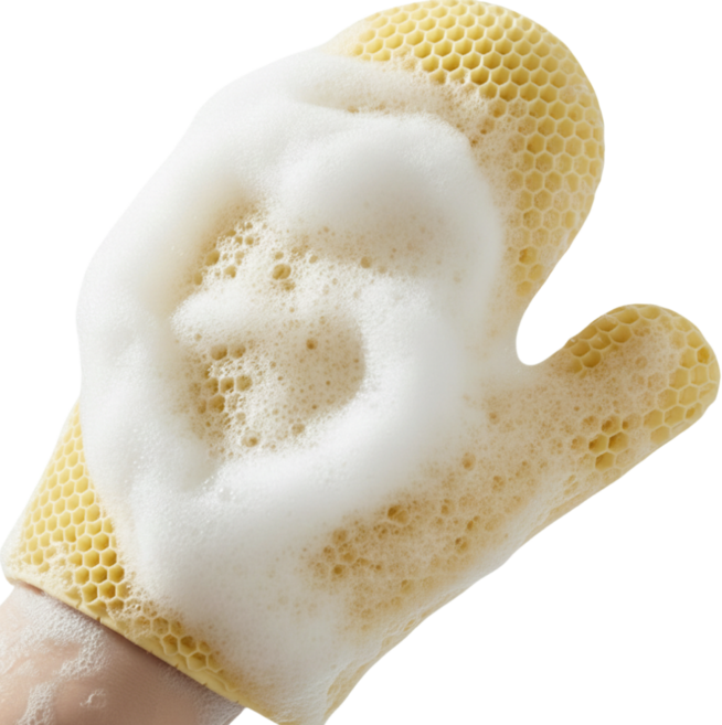 MEWPOP 벌집 샤워글러브 TPU 바디케어 스크럽 목욕타올 샤워장갑, 1개, 1개입, 옐로