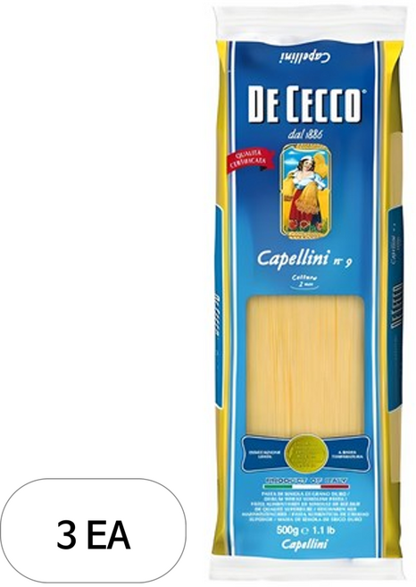 데체코 카펠리니 파스타, 500g, 3개