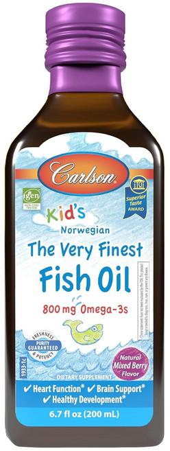 Carlson 兒童挪威頂級莓果魚油 800mg 綜合莓果口味, 1個