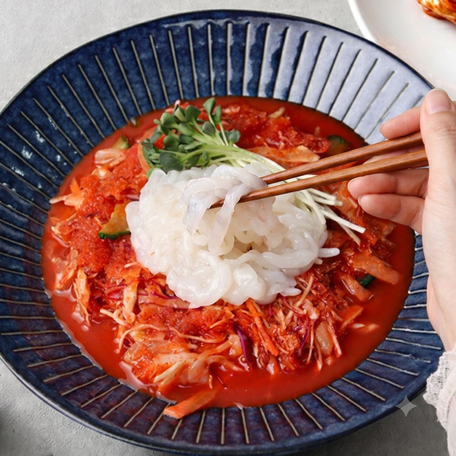 정통 한치물회 한치 야채 육수 밀키드 30년비법 소스, 1개, 한치 몸통+다리 물회(2인분)
