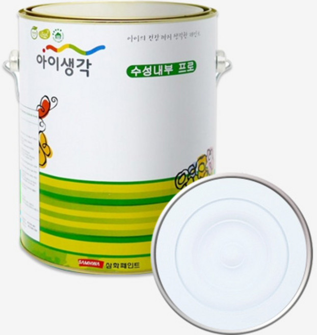 삼화 아이생각 수성 벽지벽면 무광페인트 4L, 화이트블루, 1개